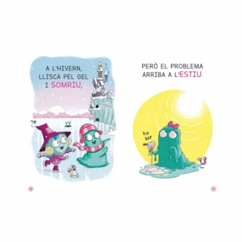 Pàgina interior del llibre Aprendre a llegir a l'Escola de Monstres 10 - Dona'm gelat o l'hem liat