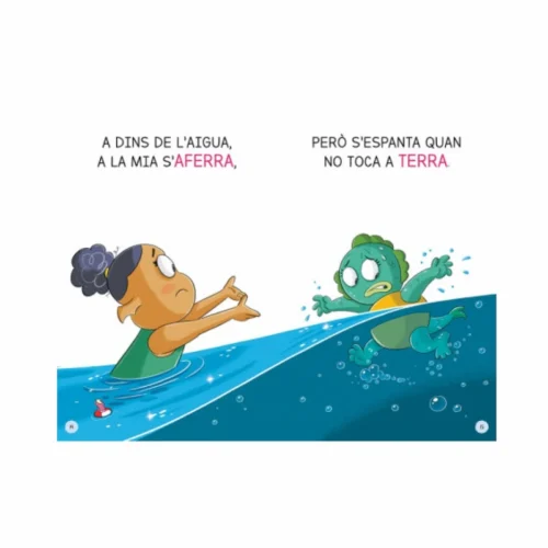 Pàgina interior del llibre Aprendre a llegir a l'Escola de Monstres 18 - Sense por ni flotador