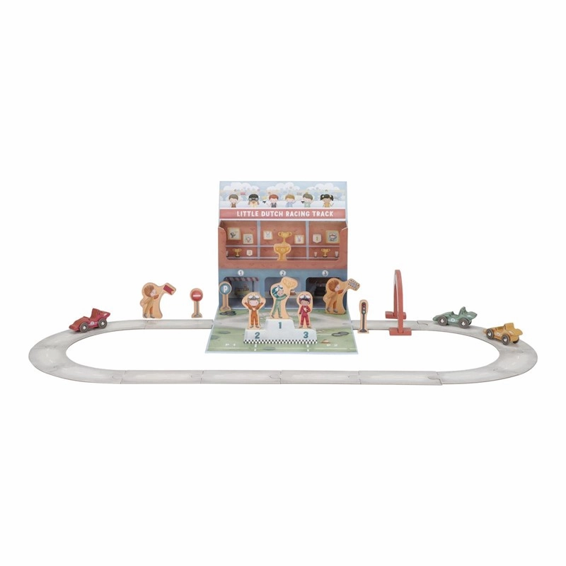Caja-de-juego-con-pista-carreras-Little-Dutch-pista-montada