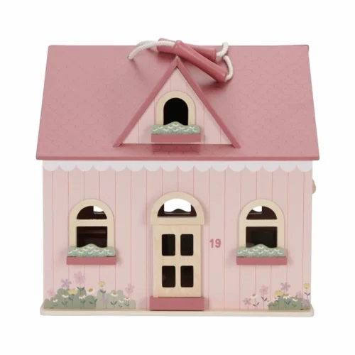 Casa-de-muñecas-de-madera-portable