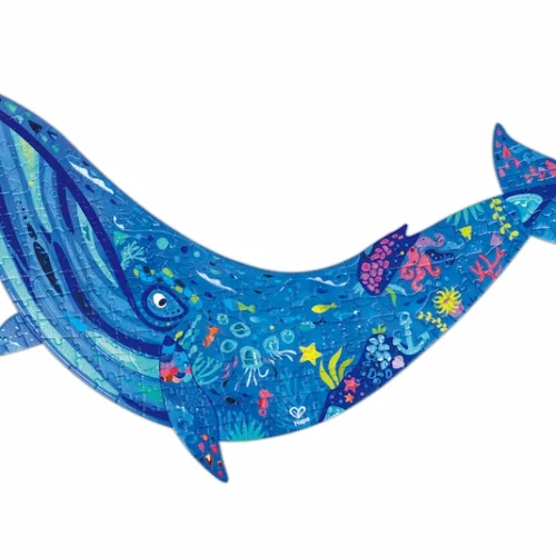 Hape-puzzle-brillante-ballena-completo