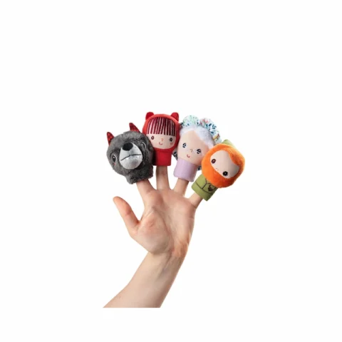 Lilliputiens-marionetas-de-dedo-caperucita-roja-jugando-con-las-manos