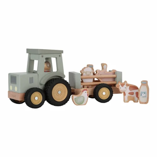 Tractor-con-tráiler-pequeña-granja-little-dutch