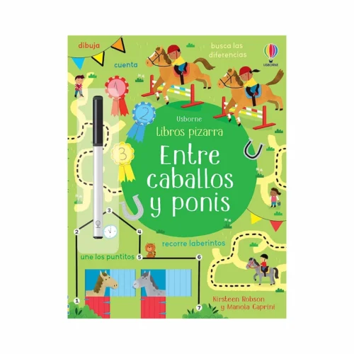 Usborne-libros-pizarra-entre-caballos-y-ponis-portada